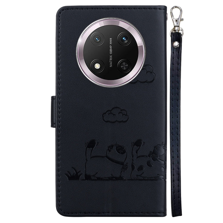 For Honor X9c Cute Cats RFID Leather Phone Case