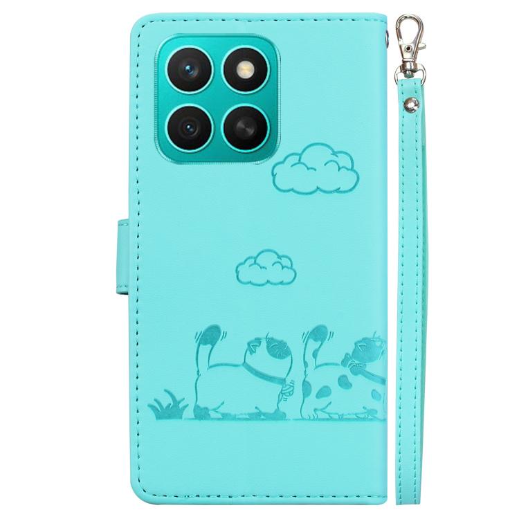 For Honor X8c 4G Cute Cats RFID Leather Phone Case