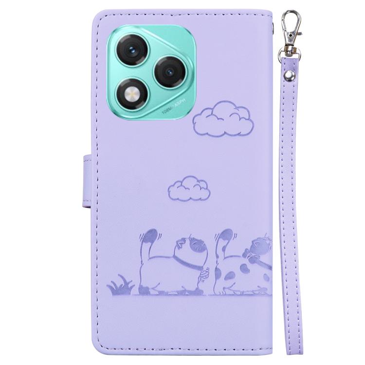 For Honor 400 Lite Global Cute Cats RFID Leather Phone Case