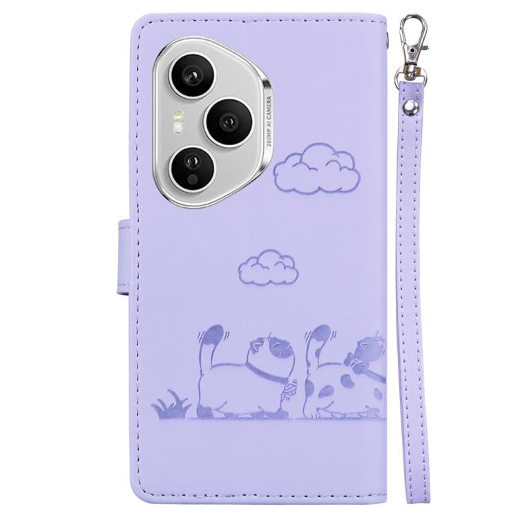 For Honor 400 Pro Global 160.8mm Cute Cats RFID Leather Phone Case