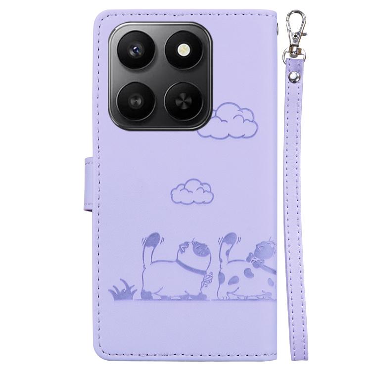 For Honor 400 Smart 4G / 5G Cute Cats RFID Leather Phone Case
