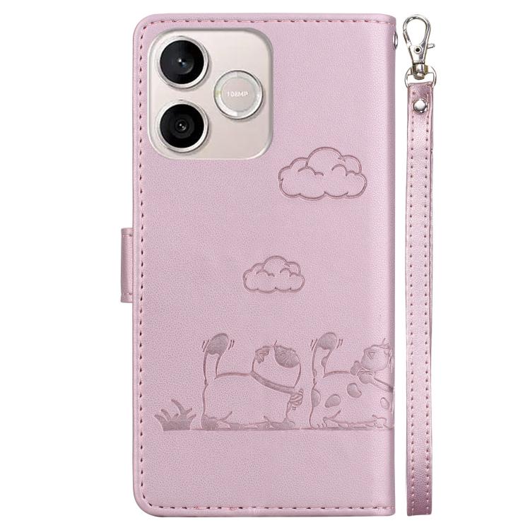 For Honor 600 Lite Global Cute Cats RFID Leather Phone Case