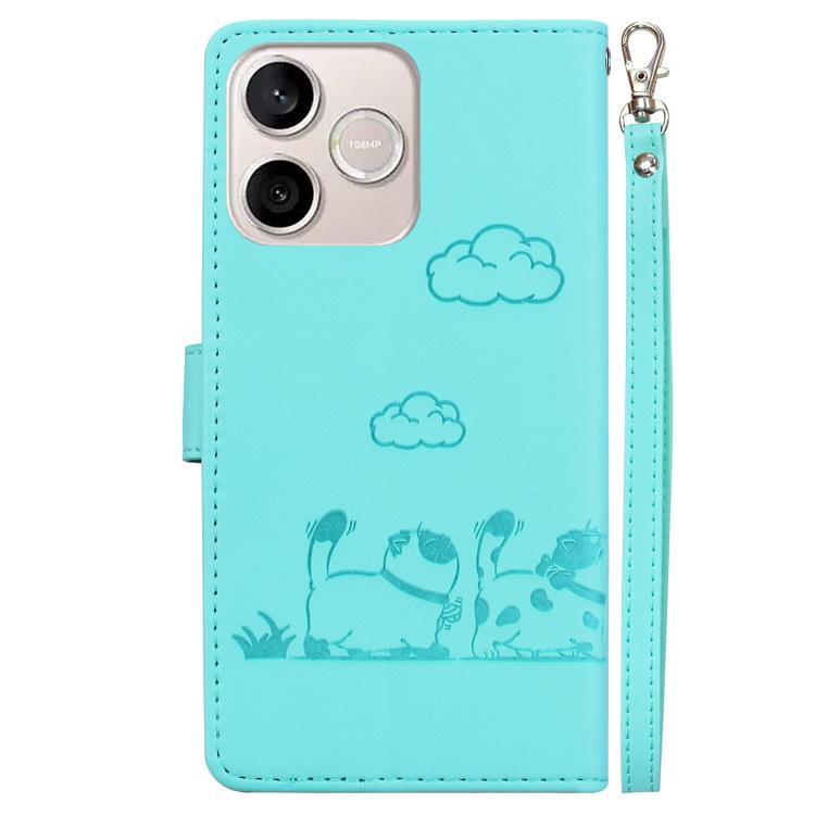 For Honor 600 Lite Global Cute Cats RFID Leather Phone Case