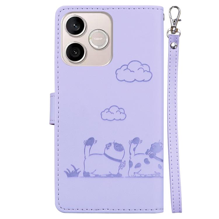 For Honor 600 Lite Global Cute Cats RFID Leather Phone Case