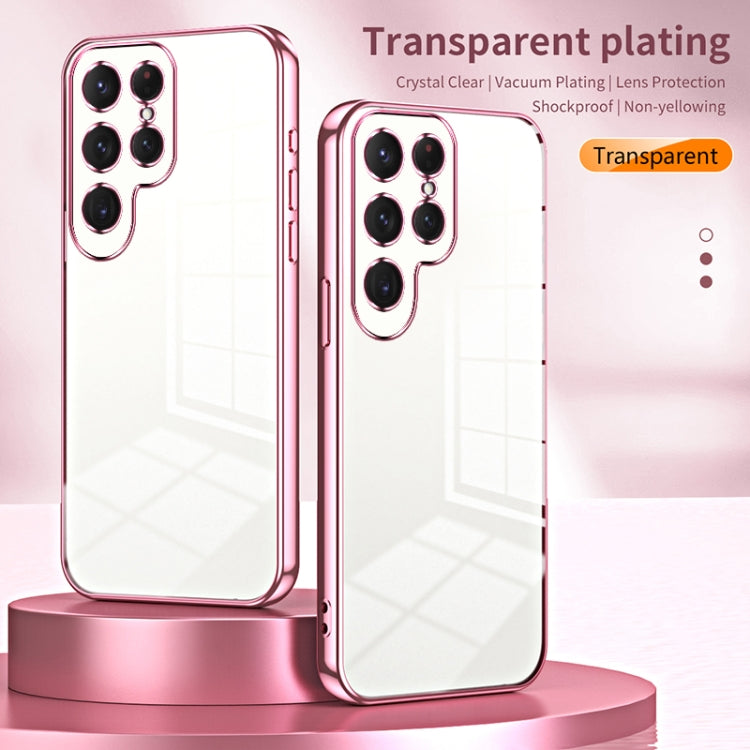 For Samsung Galaxy S25 Ultra 5G Transparent Plating Fine Hole Phone Case