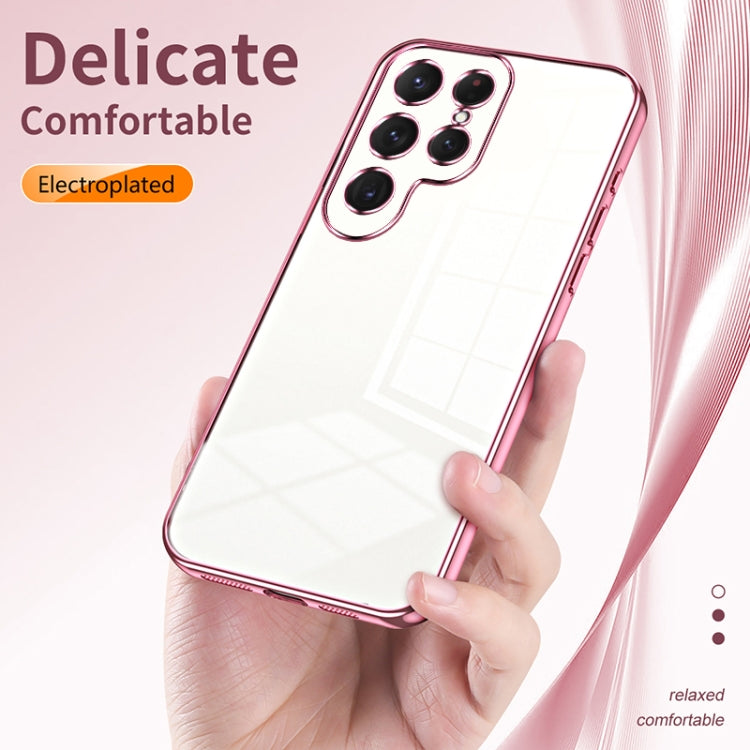 For Samsung Galaxy S25 Ultra 5G Transparent Plating Fine Hole Phone Case