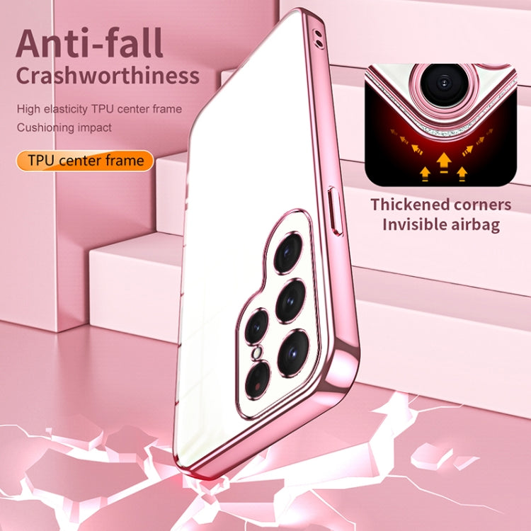 For Samsung Galaxy S25 Ultra 5G Transparent Plating Fine Hole Phone Case