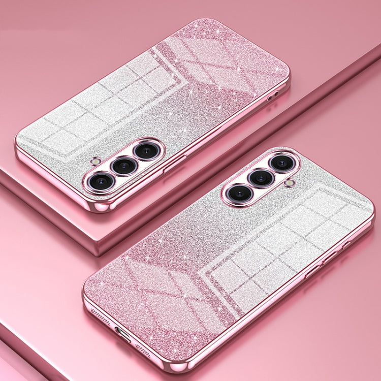 For Samsung Galaxy S25+ 5G Gradient Glitter Powder Electroplated Phone Case
