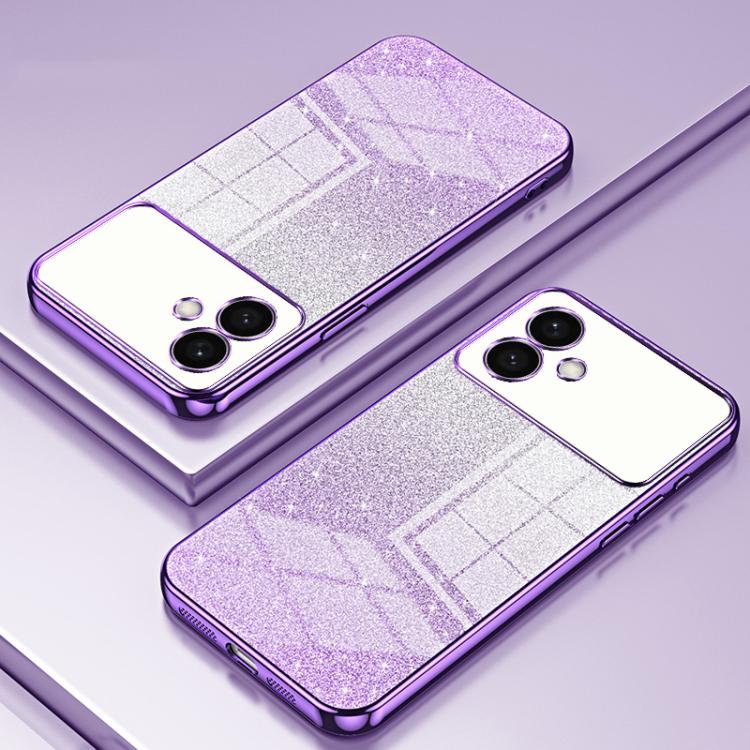 For Samsung Galaxy S26 Edge 5G Gradient Glitter Powder Electroplated Phone Case