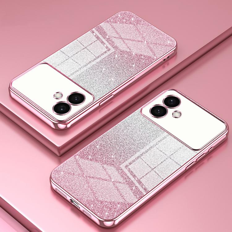 For Samsung Galaxy S26 Edge 5G Gradient Glitter Powder Electroplated Phone Case