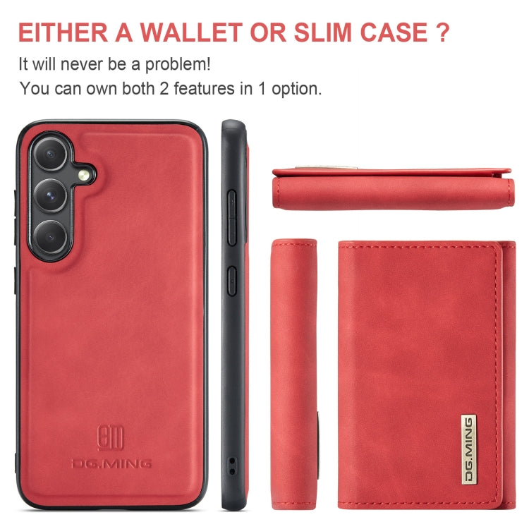 For Samsung Galaxy S24 FE 5G DG.MING M1 Series 3-Fold Multi Card Wallet + Magnetic Phone Case
