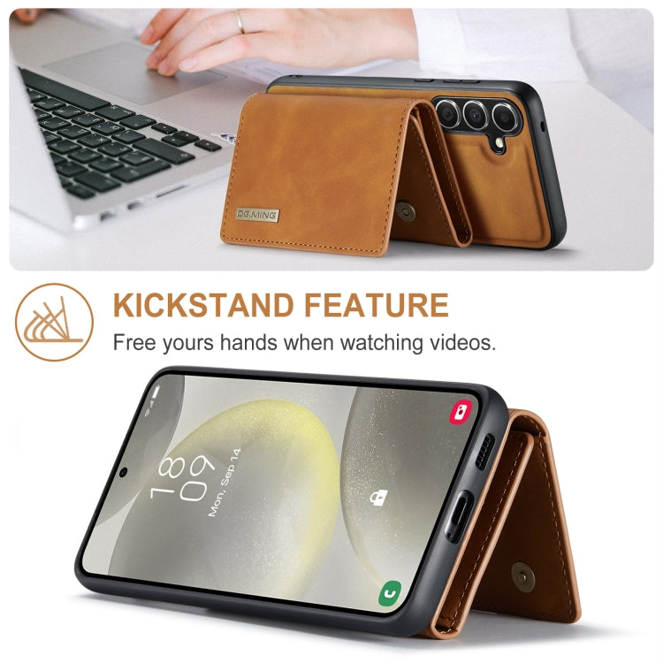 For Samsung Galaxy S24 FE 5G DG.MING M1 Series 3-Fold Multi Card Wallet + Magnetic Phone Case