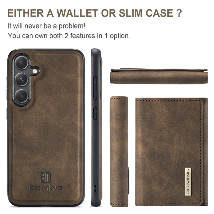 For Samsung Galaxy S24 FE 5G DG.MING M1 Series 3-Fold Multi Card Wallet + Magnetic Phone Case