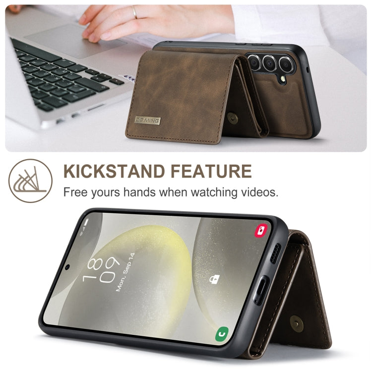 For Samsung Galaxy S24 FE 5G DG.MING M1 Series 3-Fold Multi Card Wallet + Magnetic Phone Case