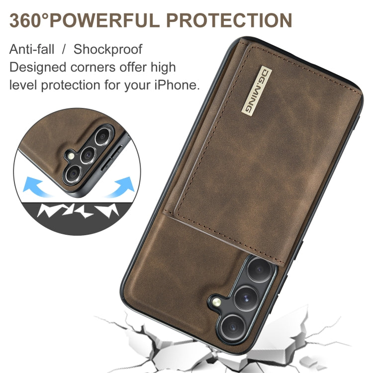 For Samsung Galaxy S24 FE 5G DG.MING M1 Series 3-Fold Multi Card Wallet + Magnetic Phone Case