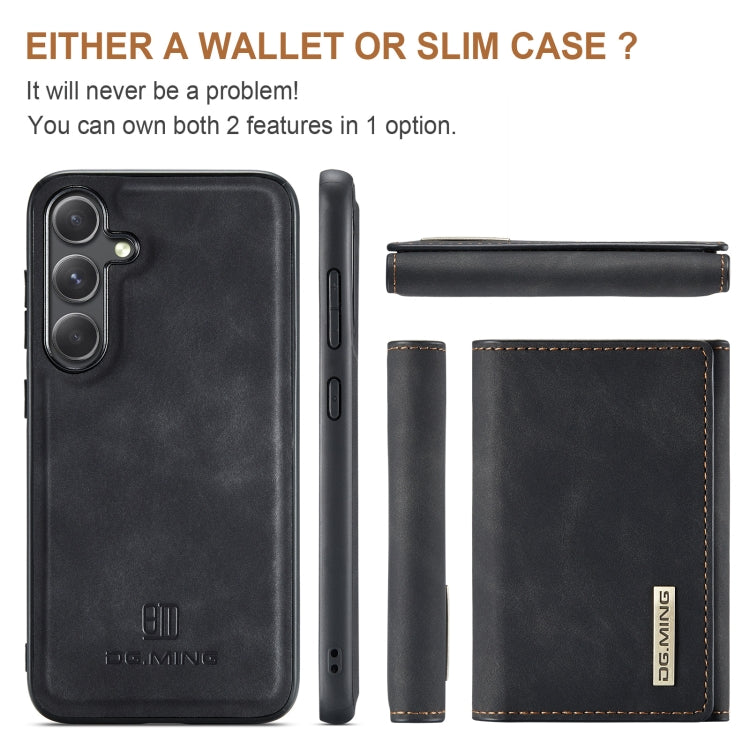For Samsung Galaxy S24 FE 5G DG.MING M1 Series 3-Fold Multi Card Wallet + Magnetic Phone Case