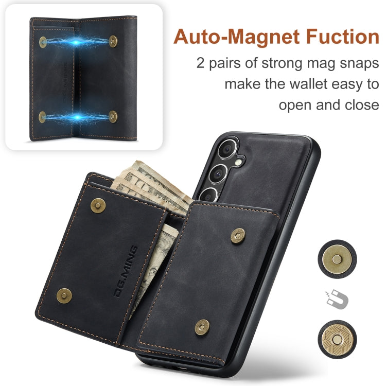 For Samsung Galaxy S24 FE 5G DG.MING M1 Series 3-Fold Multi Card Wallet + Magnetic Phone Case