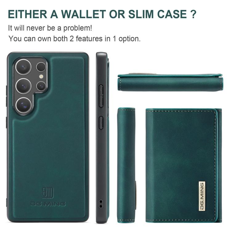 For Samsung Galaxy S25 Ultra 5G DG.MING M1 Series 3-Fold Multi Card Wallet + Magnetic Phone Case