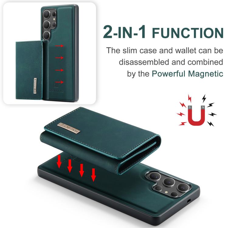 For Samsung Galaxy S25 Ultra 5G DG.MING M1 Series 3-Fold Multi Card Wallet + Magnetic Phone Case
