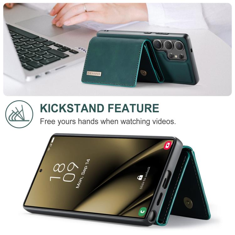 For Samsung Galaxy S25 Ultra 5G DG.MING M1 Series 3-Fold Multi Card Wallet + Magnetic Phone Case