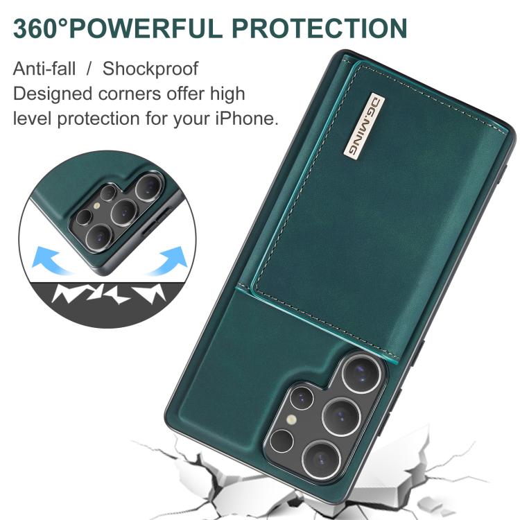 For Samsung Galaxy S25 Ultra 5G DG.MING M1 Series 3-Fold Multi Card Wallet + Magnetic Phone Case