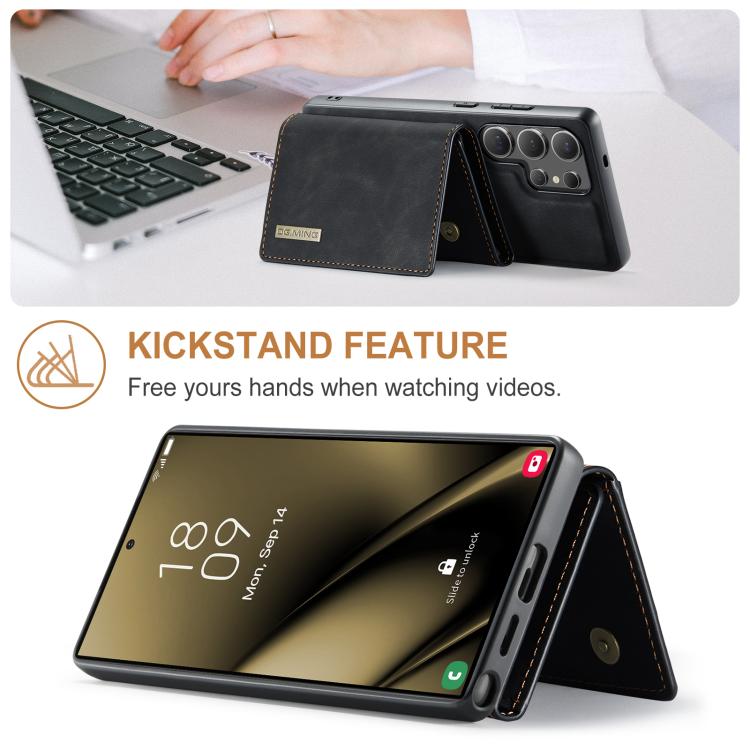 For Samsung Galaxy S25 Ultra 5G DG.MING M1 Series 3-Fold Multi Card Wallet + Magnetic Phone Case