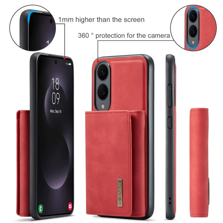 For Samsung Galaxy S25 Edge 5G DG.MING M1 Series 3-Fold Multi Card Wallet + Magnetic Phone Case