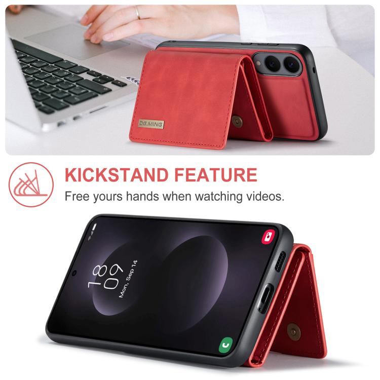 For Samsung Galaxy S25 Edge 5G DG.MING M1 Series 3-Fold Multi Card Wallet + Magnetic Phone Case