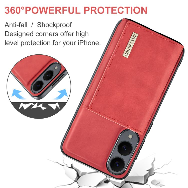 For Samsung Galaxy S25 Edge 5G DG.MING M1 Series 3-Fold Multi Card Wallet + Magnetic Phone Case