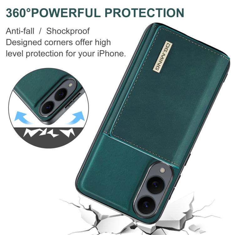 For Samsung Galaxy S25 Edge 5G DG.MING M1 Series 3-Fold Multi Card Wallet + Magnetic Phone Case