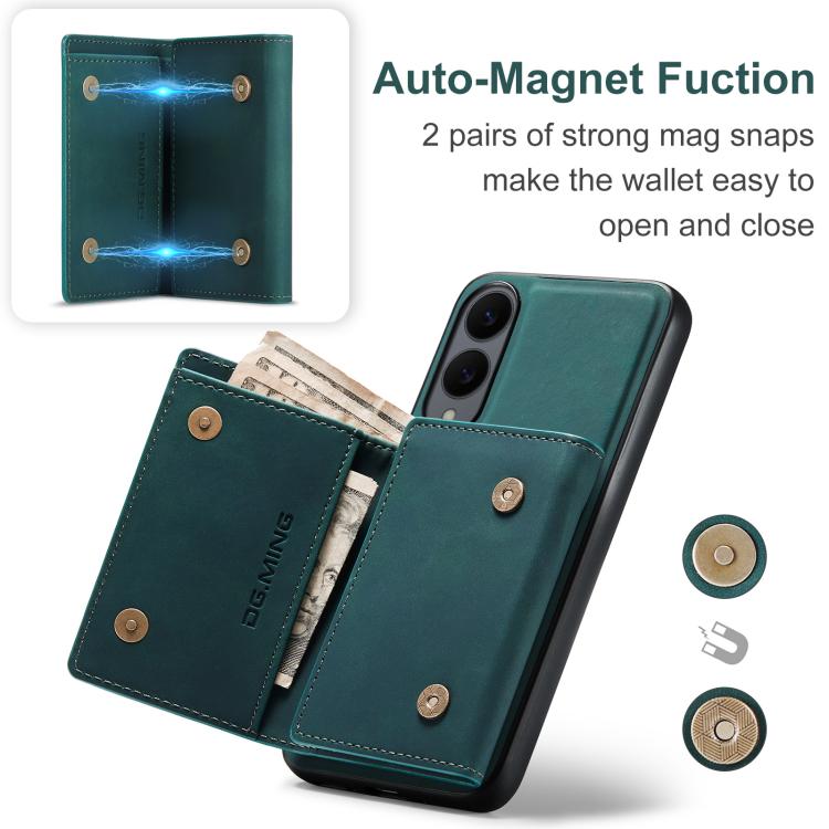 For Samsung Galaxy S25 Edge 5G DG.MING M1 Series 3-Fold Multi Card Wallet + Magnetic Phone Case