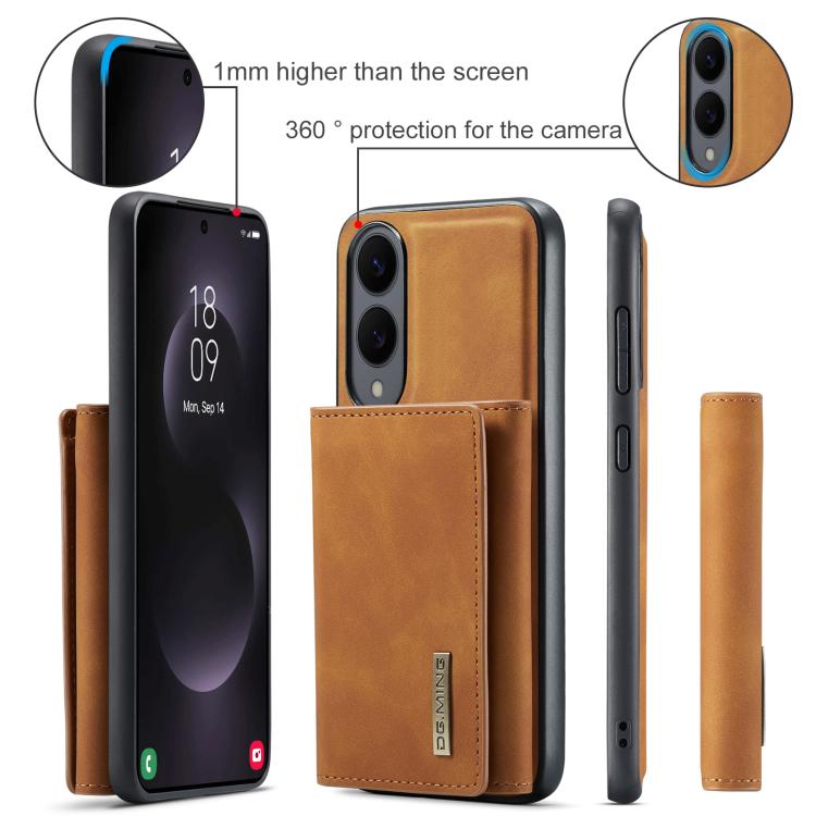 For Samsung Galaxy S25 Edge 5G DG.MING M1 Series 3-Fold Multi Card Wallet + Magnetic Phone Case