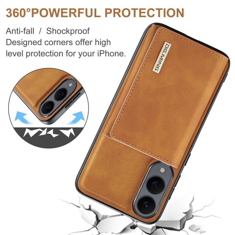 For Samsung Galaxy S25 Edge 5G DG.MING M1 Series 3-Fold Multi Card Wallet + Magnetic Phone Case