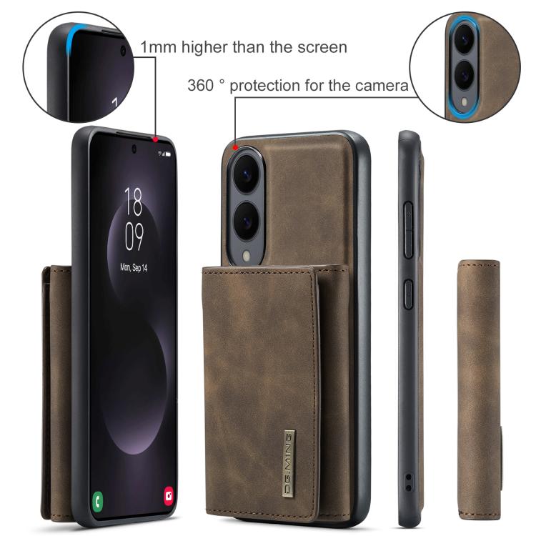 For Samsung Galaxy S25 Edge 5G DG.MING M1 Series 3-Fold Multi Card Wallet + Magnetic Phone Case