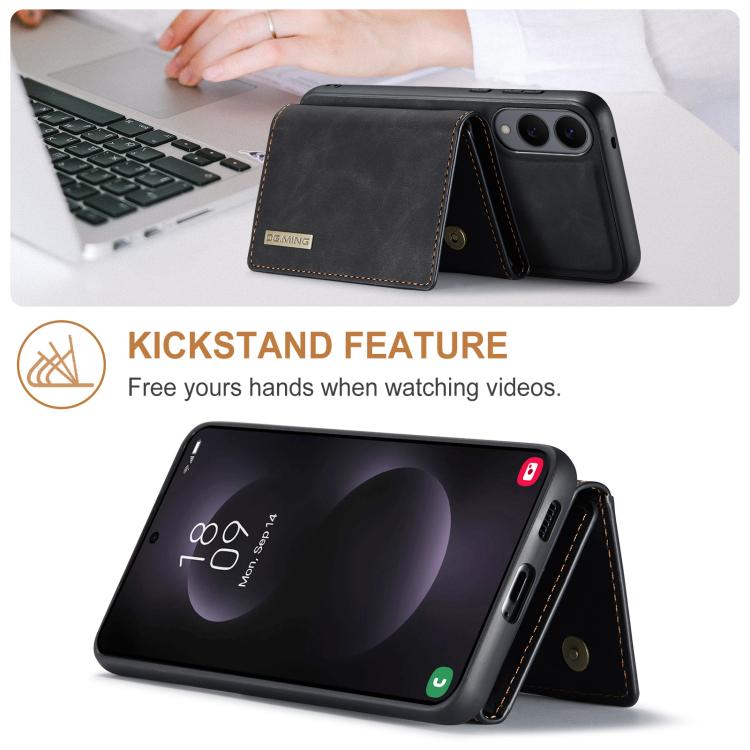 For Samsung Galaxy S25 Edge 5G DG.MING M1 Series 3-Fold Multi Card Wallet + Magnetic Phone Case