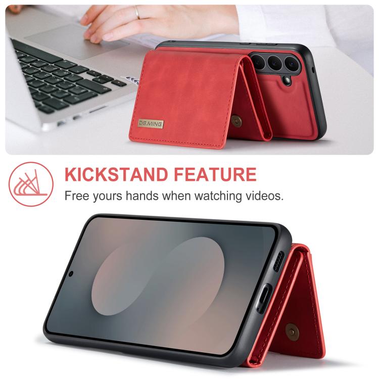 For Samsung Galaxy S25 FE 5G DG.MING M1 Series 3-Fold Multi Card Wallet + Magnetic Phone Case