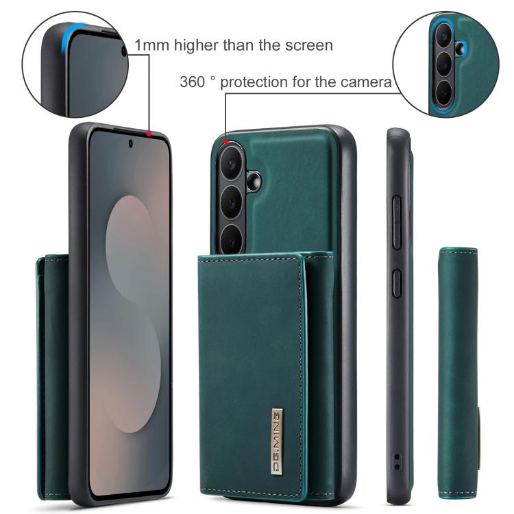 For Samsung Galaxy S25 FE 5G DG.MING M1 Series 3-Fold Multi Card Wallet + Magnetic Phone Case