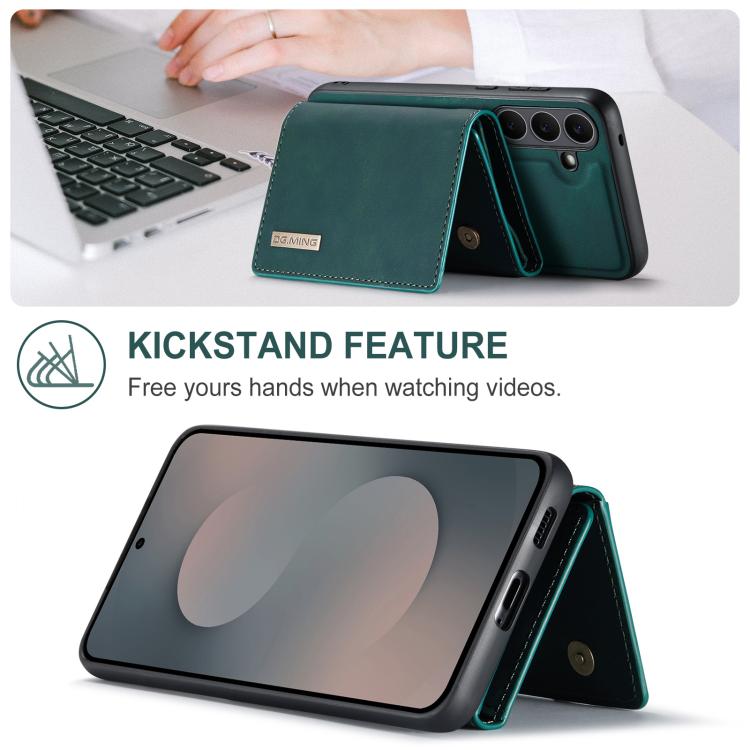 For Samsung Galaxy S25 FE 5G DG.MING M1 Series 3-Fold Multi Card Wallet + Magnetic Phone Case