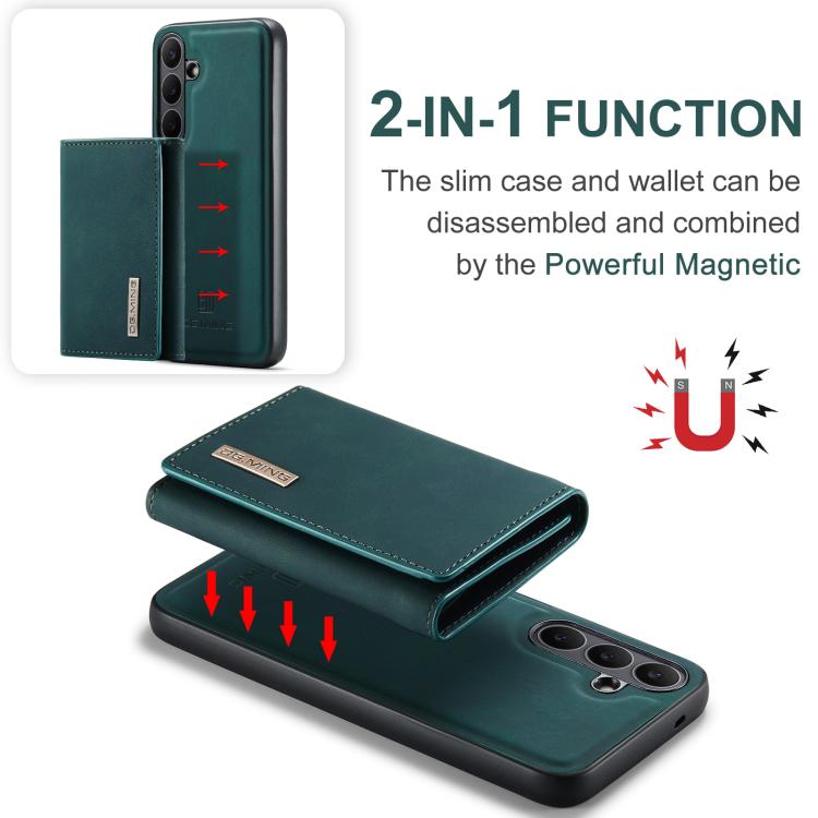 For Samsung Galaxy S25 FE 5G DG.MING M1 Series 3-Fold Multi Card Wallet + Magnetic Phone Case