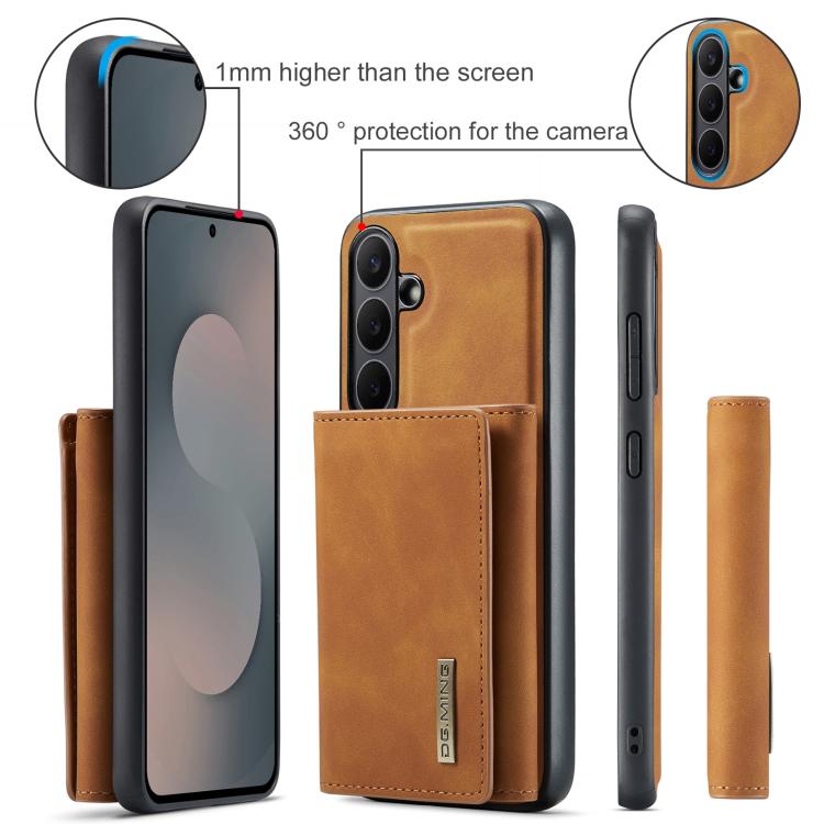 For Samsung Galaxy S25 FE 5G DG.MING M1 Series 3-Fold Multi Card Wallet + Magnetic Phone Case