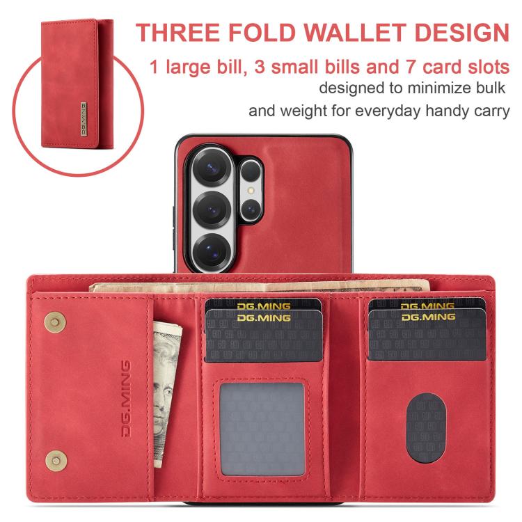 For Samsung Galaxy S26 Ultra 5G DG.MING M1 Series 3-Fold Multi Card Wallet + Magnetic Phone Case