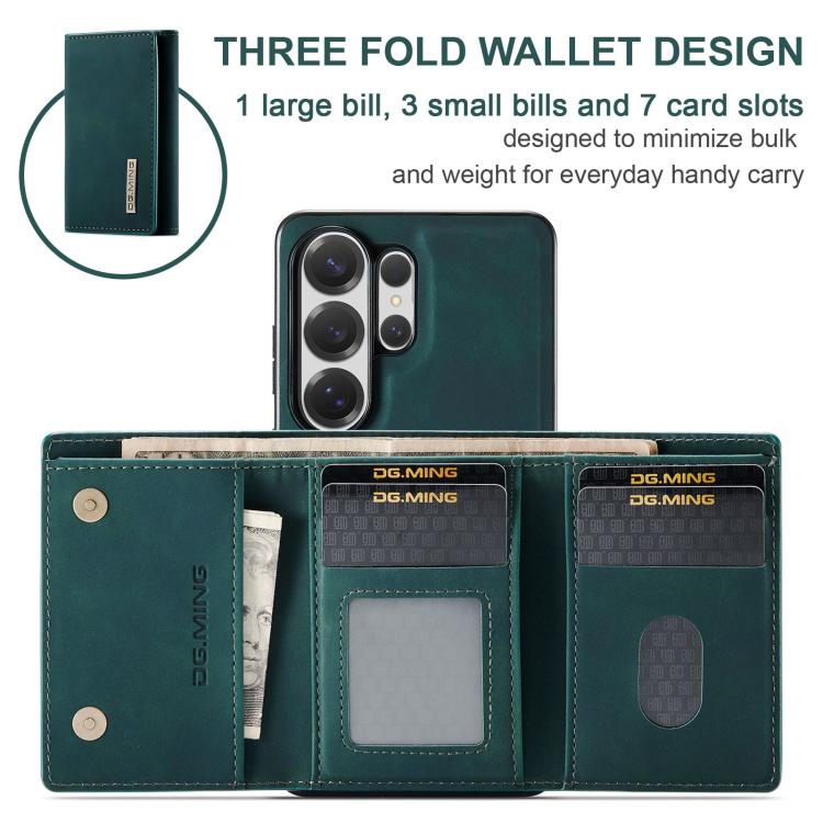 For Samsung Galaxy S26 Ultra 5G DG.MING M1 Series 3-Fold Multi Card Wallet + Magnetic Phone Case