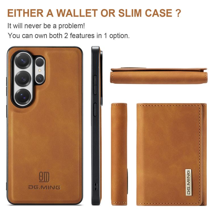 For Samsung Galaxy S26 Ultra 5G DG.MING M1 Series 3-Fold Multi Card Wallet + Magnetic Phone Case