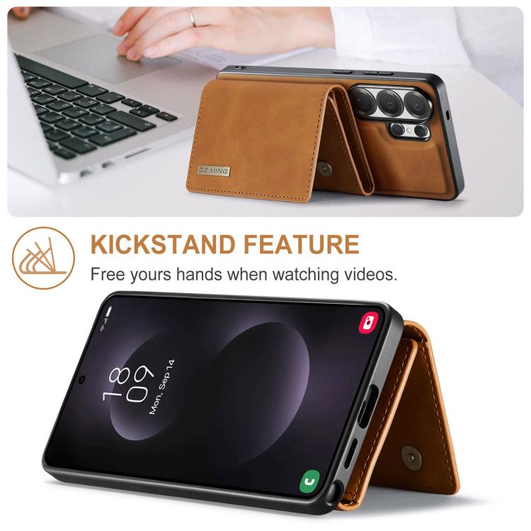 For Samsung Galaxy S26 Ultra 5G DG.MING M1 Series 3-Fold Multi Card Wallet + Magnetic Phone Case