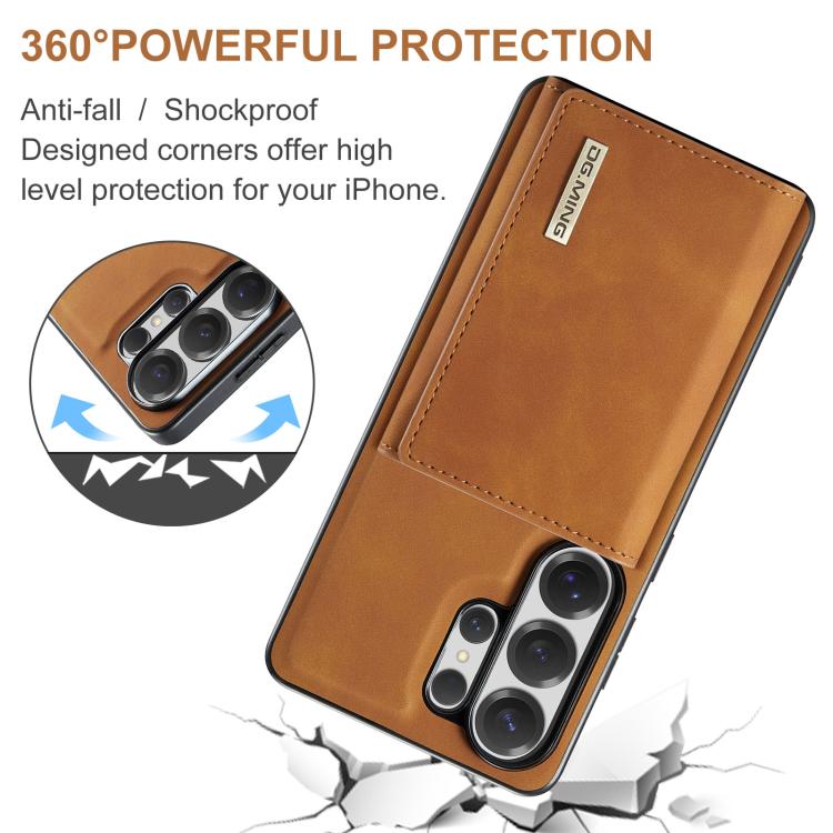 For Samsung Galaxy S26 Ultra 5G DG.MING M1 Series 3-Fold Multi Card Wallet + Magnetic Phone Case