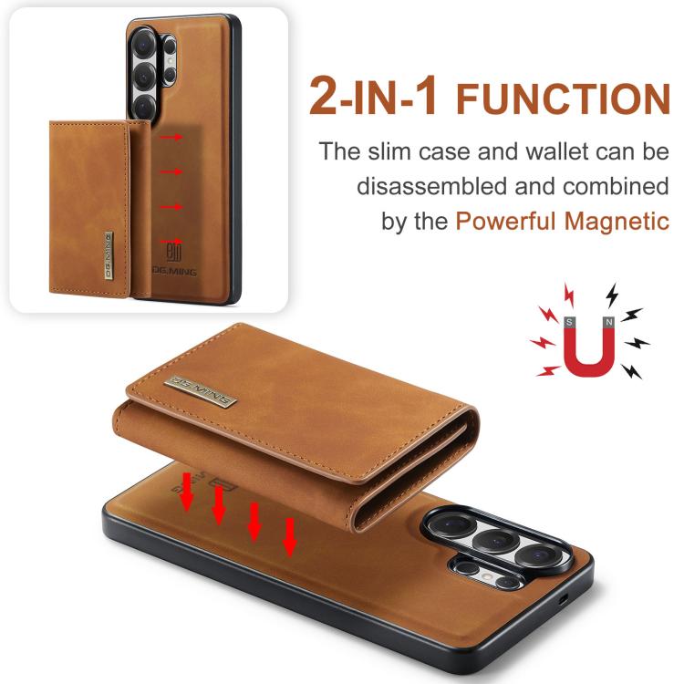 For Samsung Galaxy S26 Ultra 5G DG.MING M1 Series 3-Fold Multi Card Wallet + Magnetic Phone Case