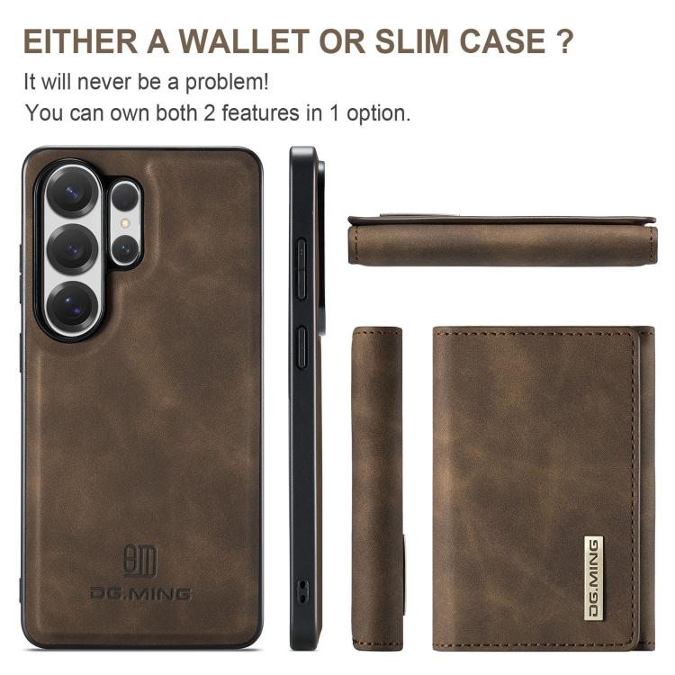For Samsung Galaxy S26 Ultra 5G DG.MING M1 Series 3-Fold Multi Card Wallet + Magnetic Phone Case