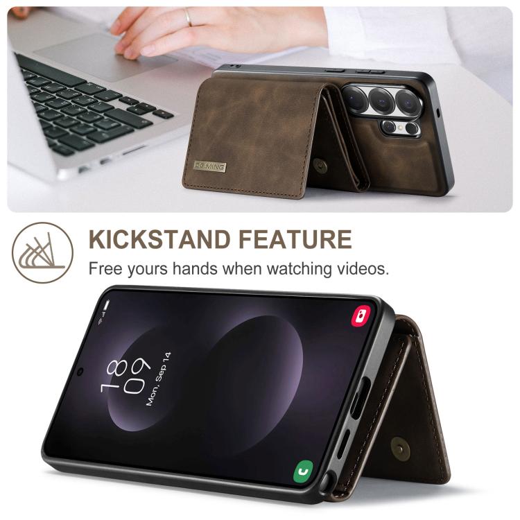 For Samsung Galaxy S26 Ultra 5G DG.MING M1 Series 3-Fold Multi Card Wallet + Magnetic Phone Case