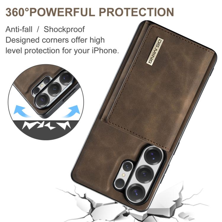 For Samsung Galaxy S26 Ultra 5G DG.MING M1 Series 3-Fold Multi Card Wallet + Magnetic Phone Case