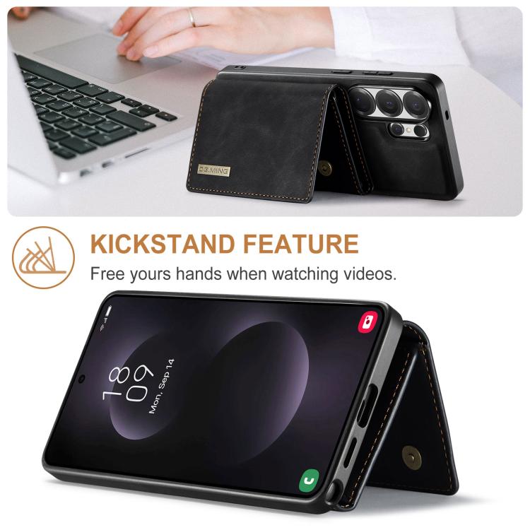 For Samsung Galaxy S26 Ultra 5G DG.MING M1 Series 3-Fold Multi Card Wallet + Magnetic Phone Case